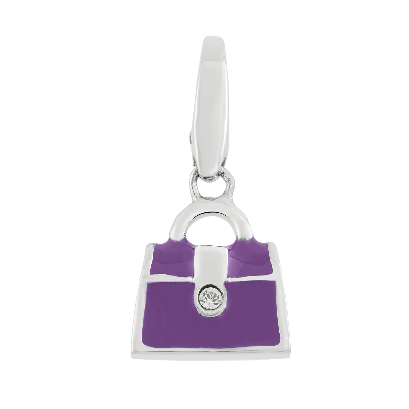 Rebecca Sloane Sterling Silver Purple Enamel Handbag Charm