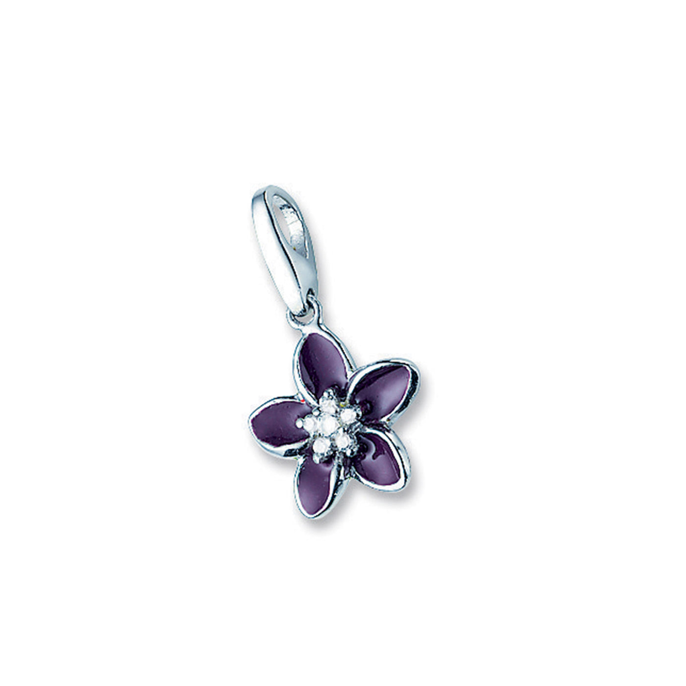 Rebecca Sloane Sterling Silver Purple Flower Charm