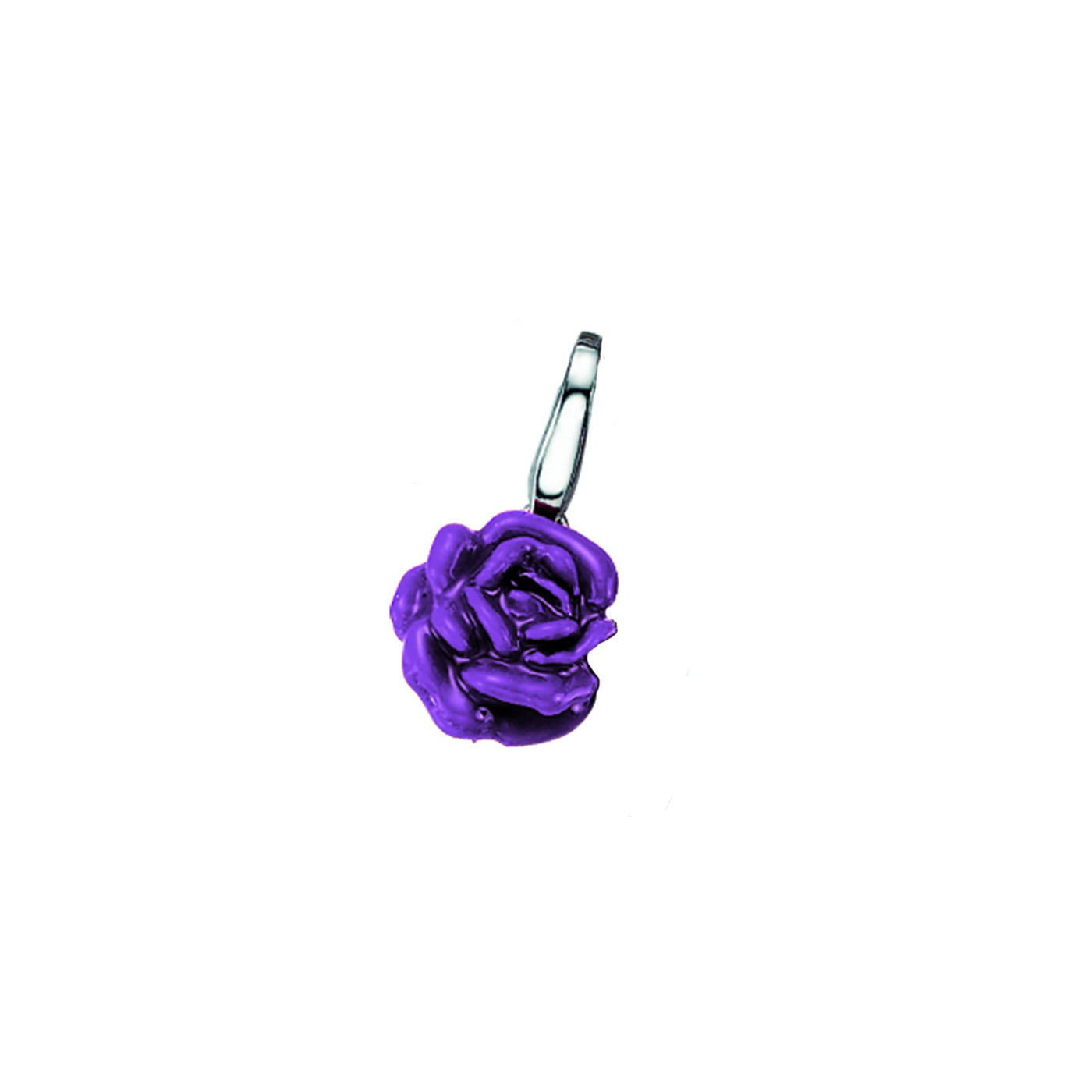 Rebecca Sloane Sterling Silver Purple Rose Charm