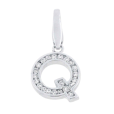 Rebecca Sloane Sterling Silver "Q" With Cz Charm