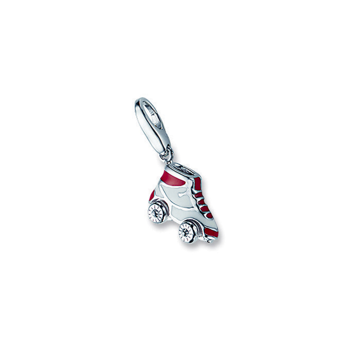 Rebecca Sloane Sterling Silver Red And White Rollerscate Charm
