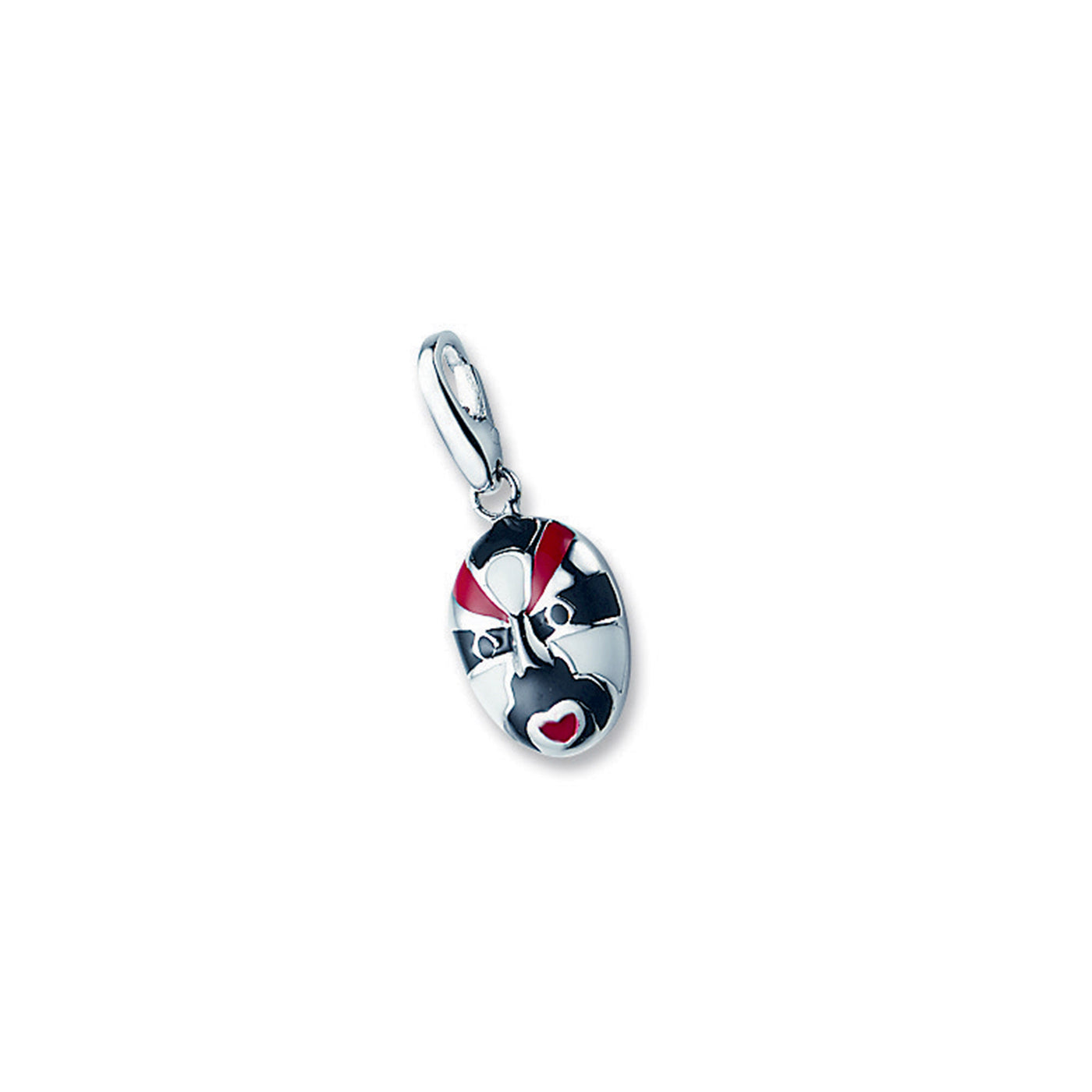 Rebecca Sloane Sterling Silver Red Black And White Mask Charm