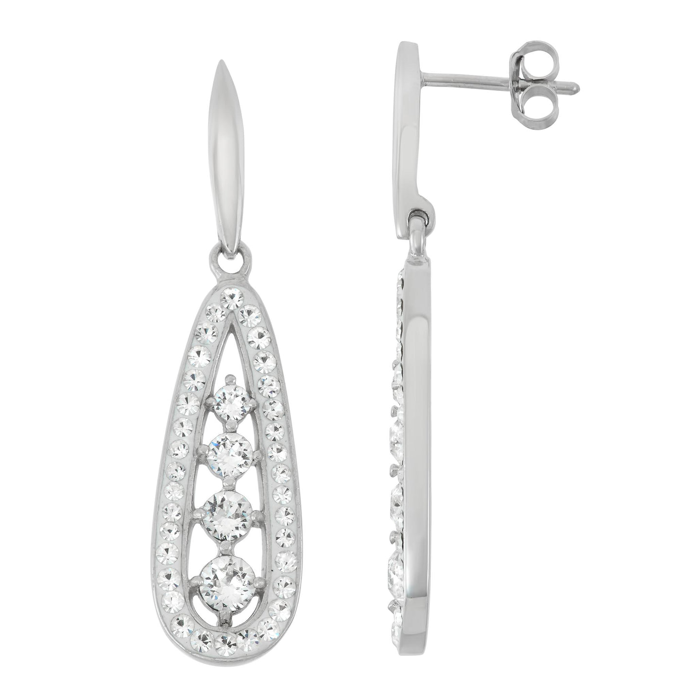 Rebecca Sloane Sterling Silver Earring With White Crystal