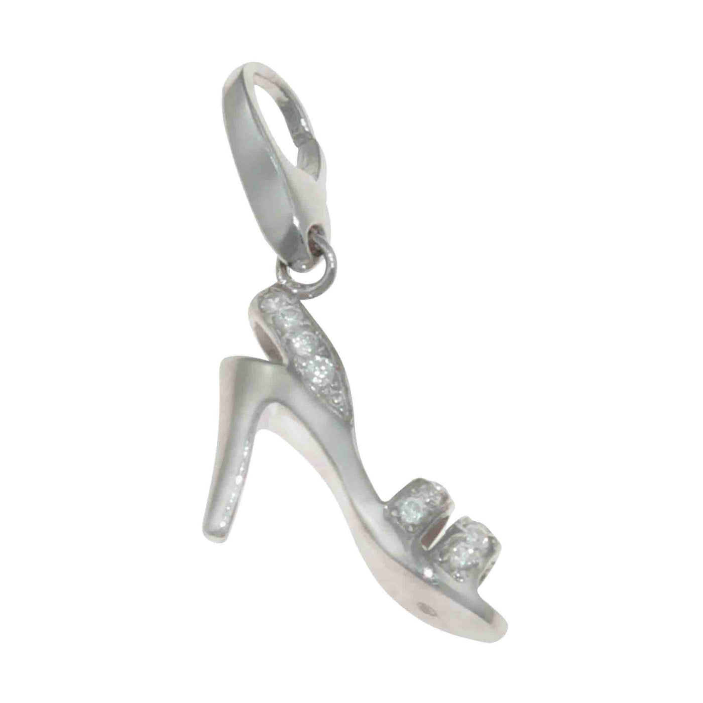 Rebecca Sloane Sterling Silver Shoe With White Cz Charm