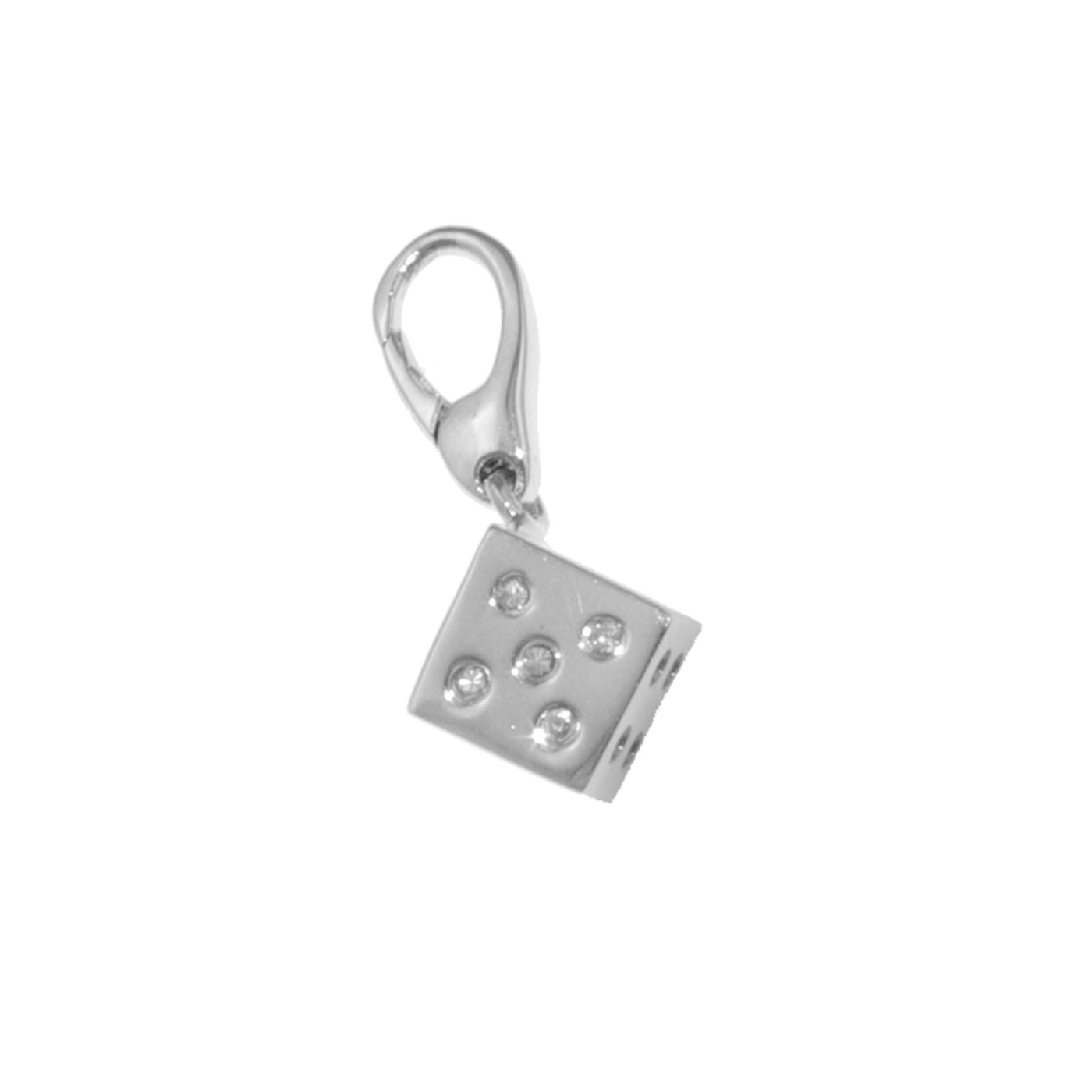 Rebecca Sloane Sterling Silver Single Dice With Cz Charm