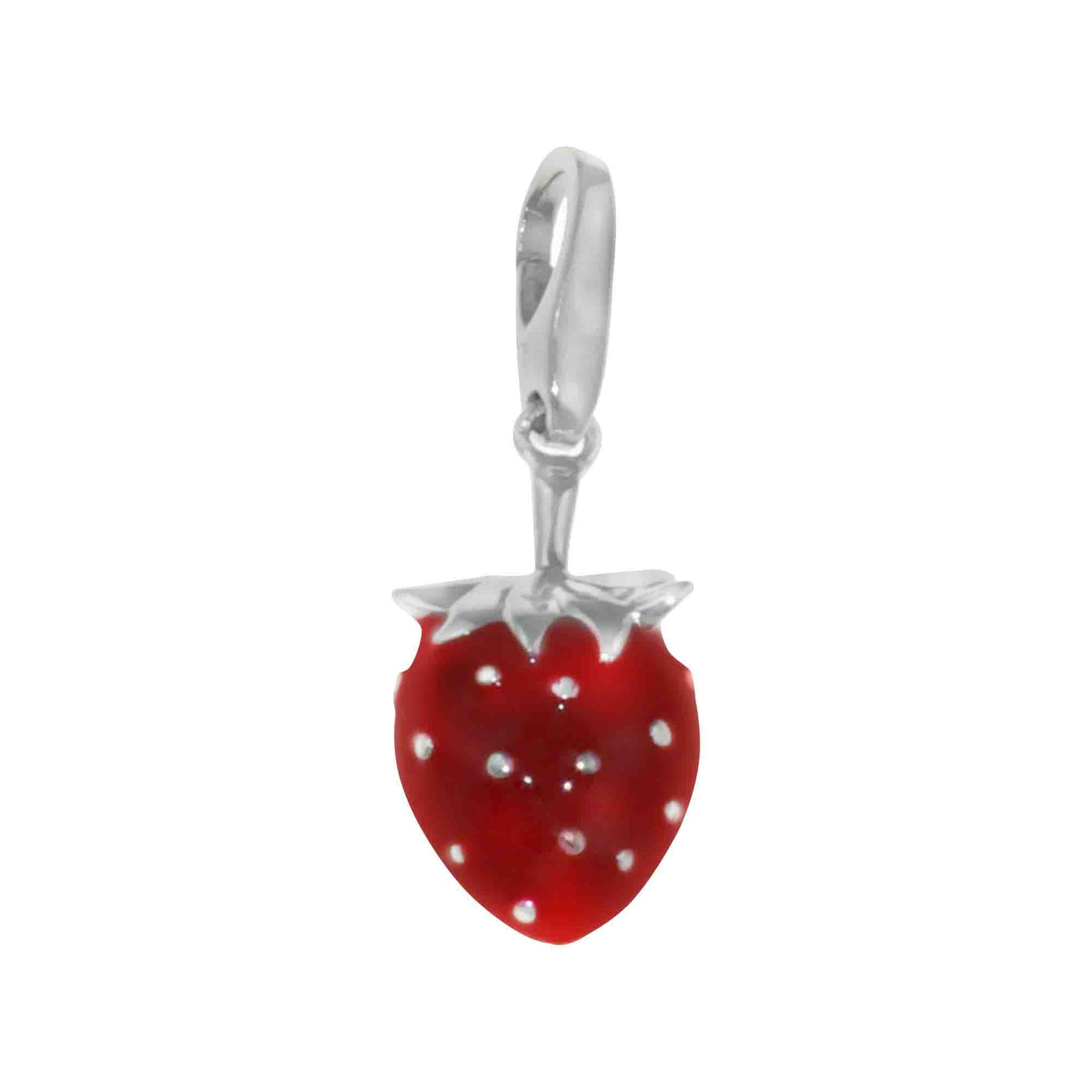 Rebecca Sloane Sterling Silver Strawberry With Red Enamel Charm