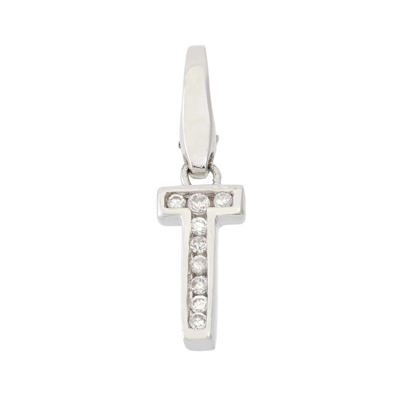 Rebecca Sloane Sterling Silver "T" With Cz Charm
