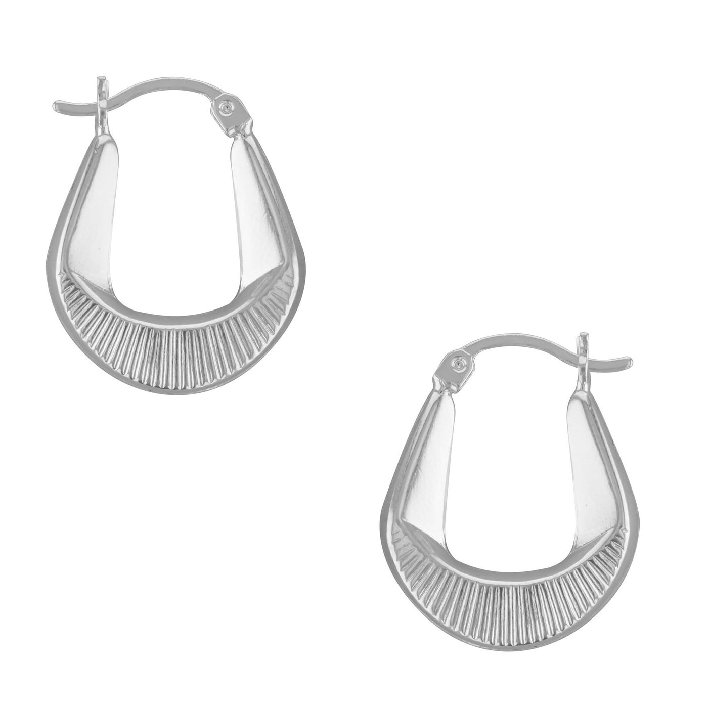 Sterling Silver Tapered Geometric B2B Hoop Earring