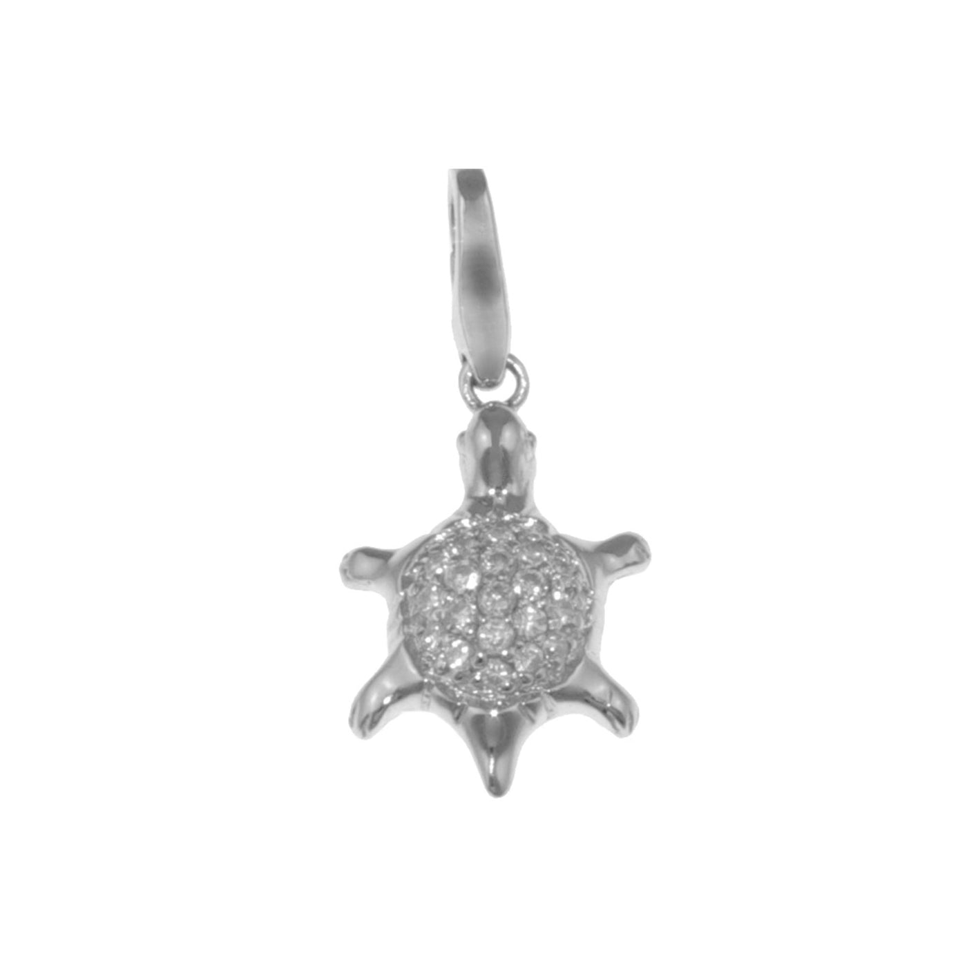 Rebecca Sloane Sterling Silver Turtle With Cz Charm