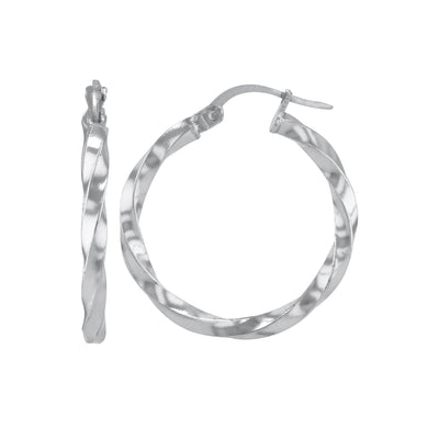 Sterling Silver Twisted Round Polished 2mmx25 Earrings