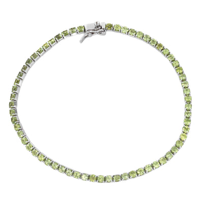 Rebecca Sloane Silver With Peridot Gemstone Tennis Bracelet