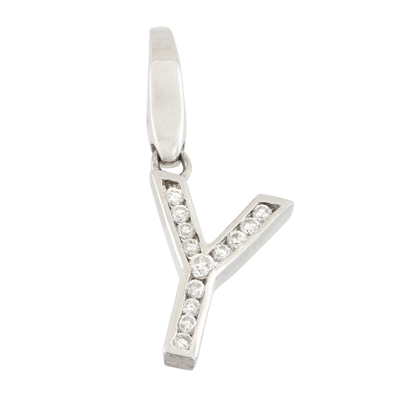 Rebecca Sloane Sterling Silver "Y" With Cz Charm