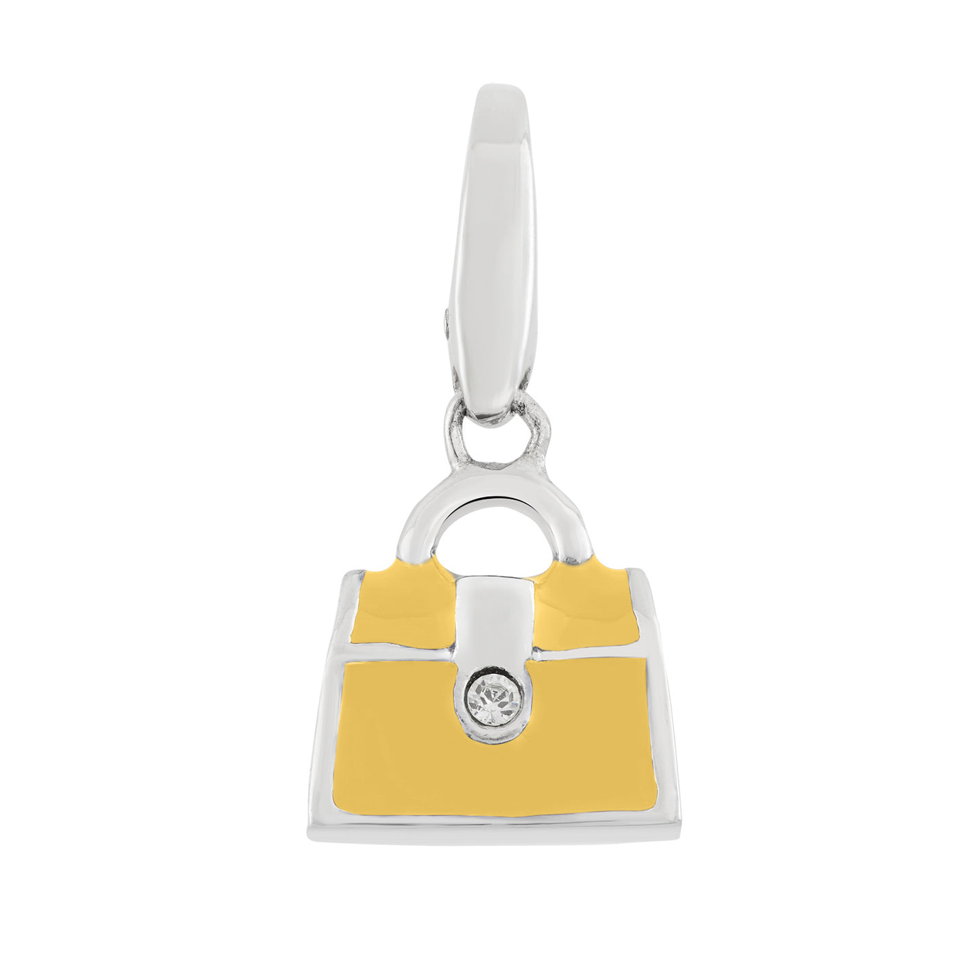 Rebecca Sloane Sterling Silver Yellow Enamel Handbag Charm