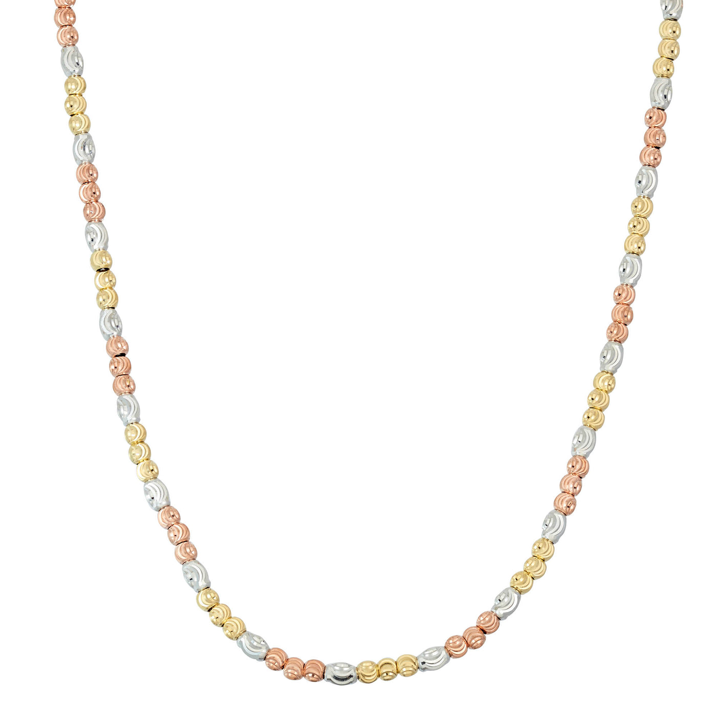 Rebecca Sloane Tri-Color Necklace with Oval Faceted Beads