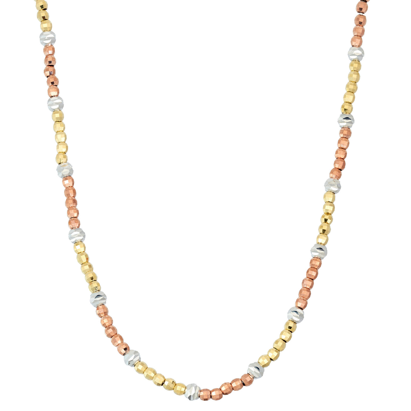 Rebecca Sloane Tri-Color Necklace with Round Faceted Beads